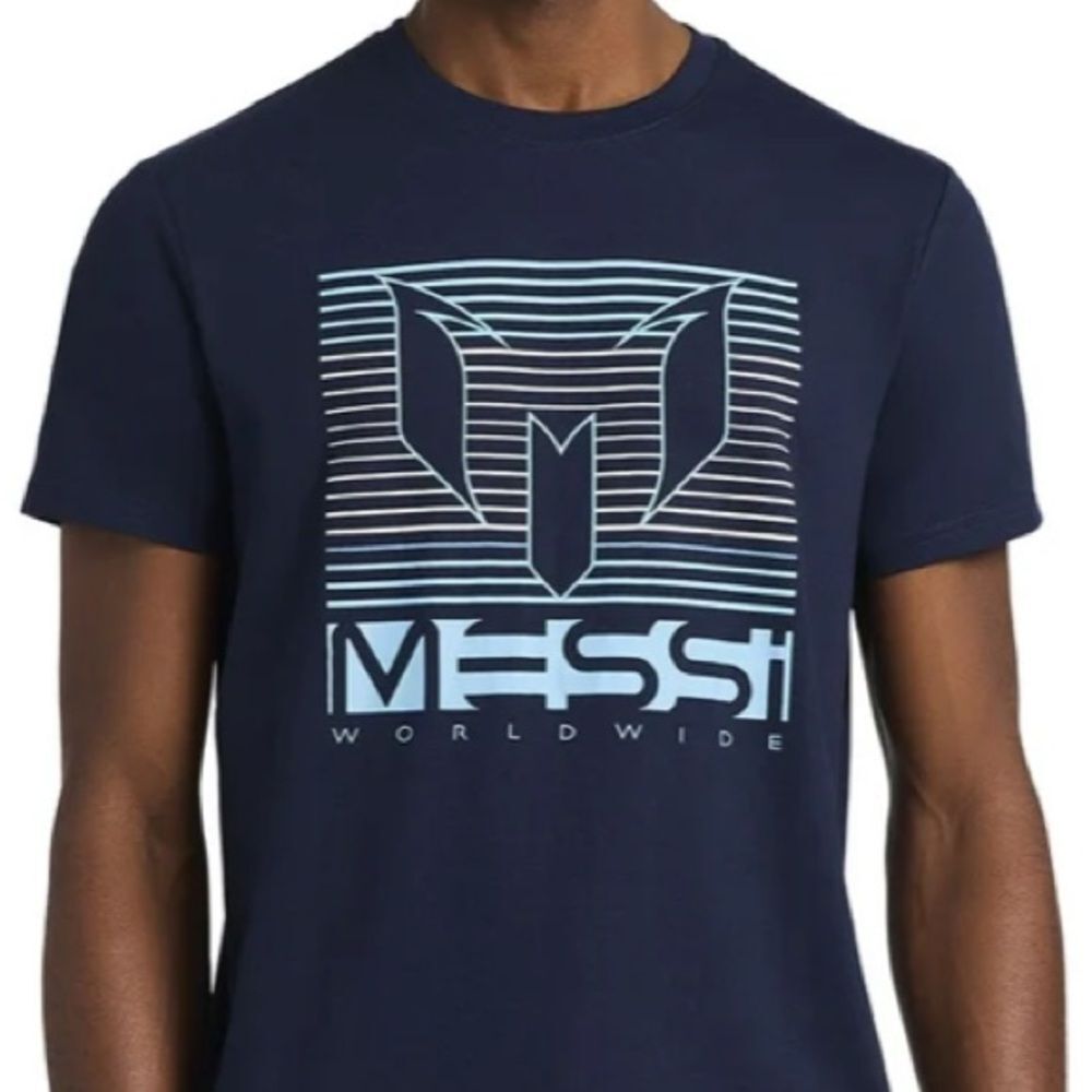 MESSI Mens Blue White Tee